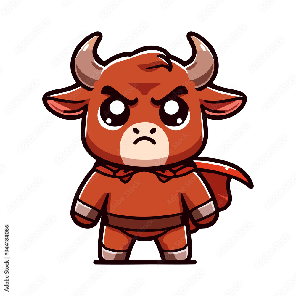 cute bull hero cartoon icon character cute bull hero cartoon icon character