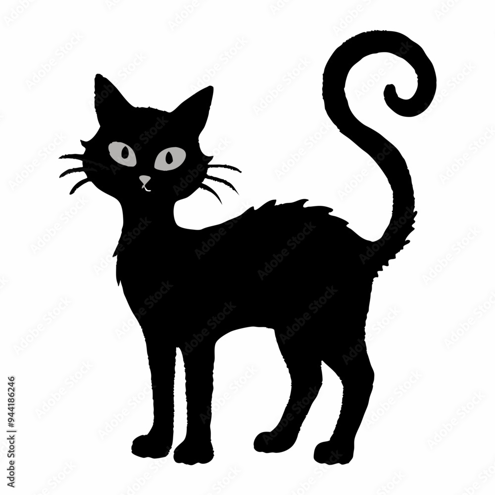 Fototapeta premium Halloween Cat Bundle Cut File, Cat Witch Svg, Clipart, Vector SVG 