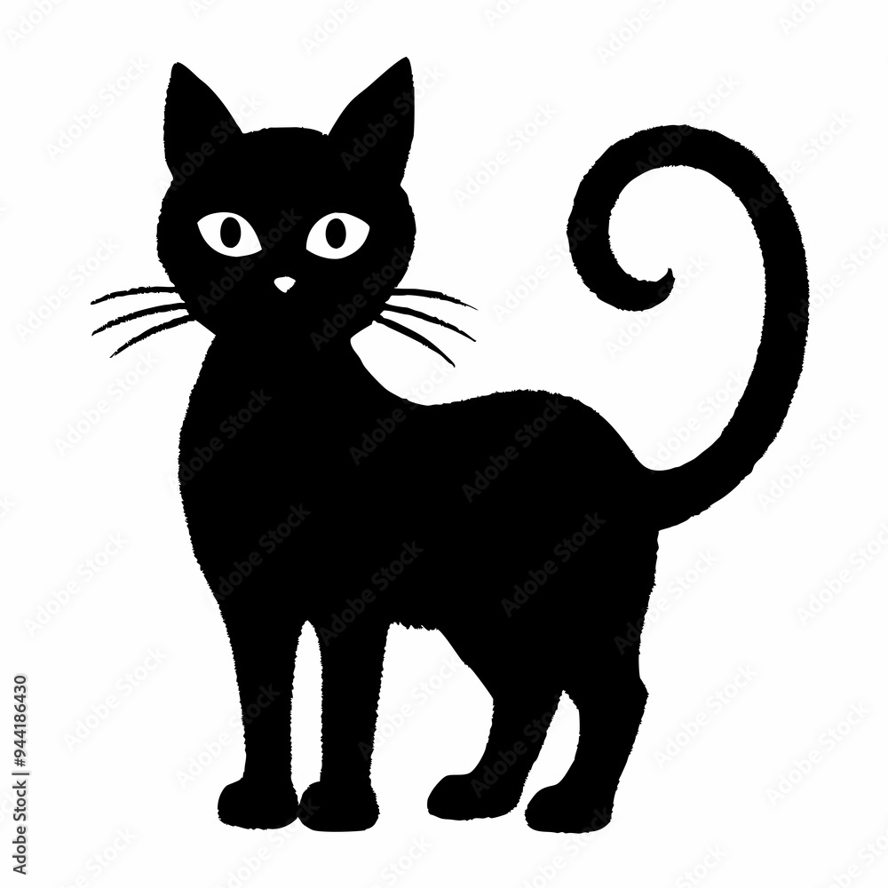 Fototapeta premium Halloween Cat Bundle Cut File, Cat Witch Svg, Clipart, Vector SVG 