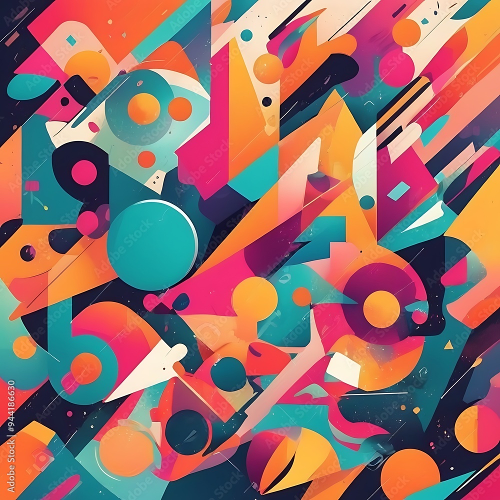 A vibrant background illustration featuring abstract geometric shapes, attractive bright abstract colorful variant shapes background A vibrant background illustration featuring abstract geometric shapes, attractive bright abstract colorful variant shapes background