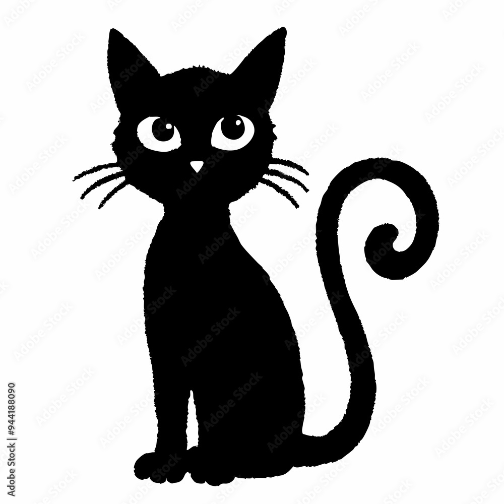 Fototapeta premium Halloween Cat Bundle Cut File, Cat Witch Svg, Clipart, Vector SVG 