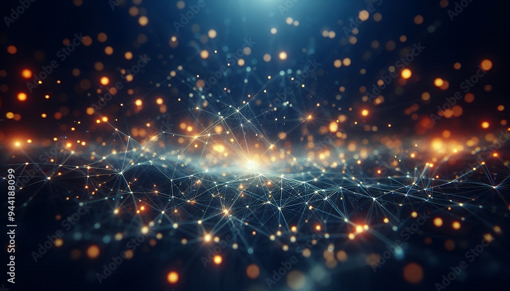 Obraz premium Abstract digital background of points and lines with glowing plexus