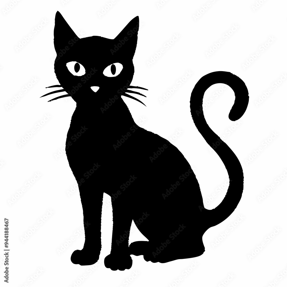 Fototapeta premium Halloween Cat Bundle Cut File, Cat Witch Svg, Clipart, Vector SVG 