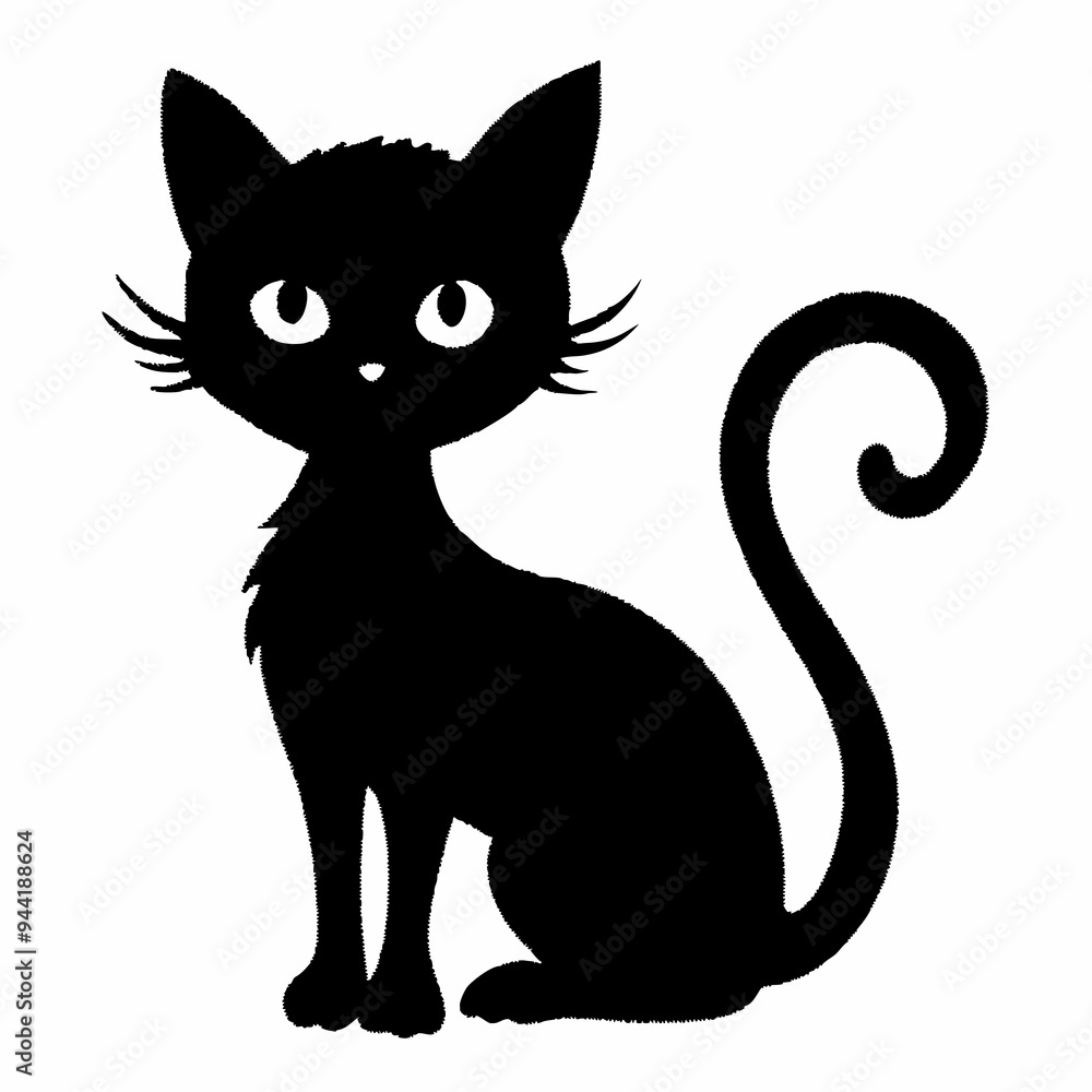 Fototapeta premium Halloween Cat Bundle Cut File, Cat Witch Svg, Clipart, Vector SVG 