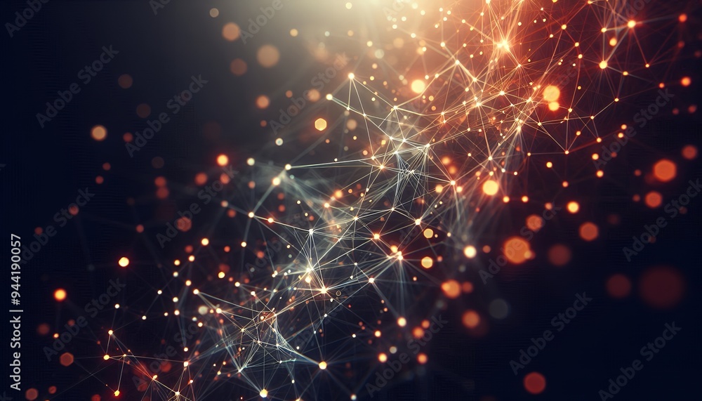 Fototapeta premium Abstract digital background of points and lines with glowing plexus