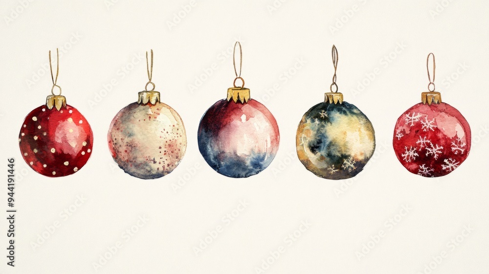 Obraz premium Set of Christmas baubles