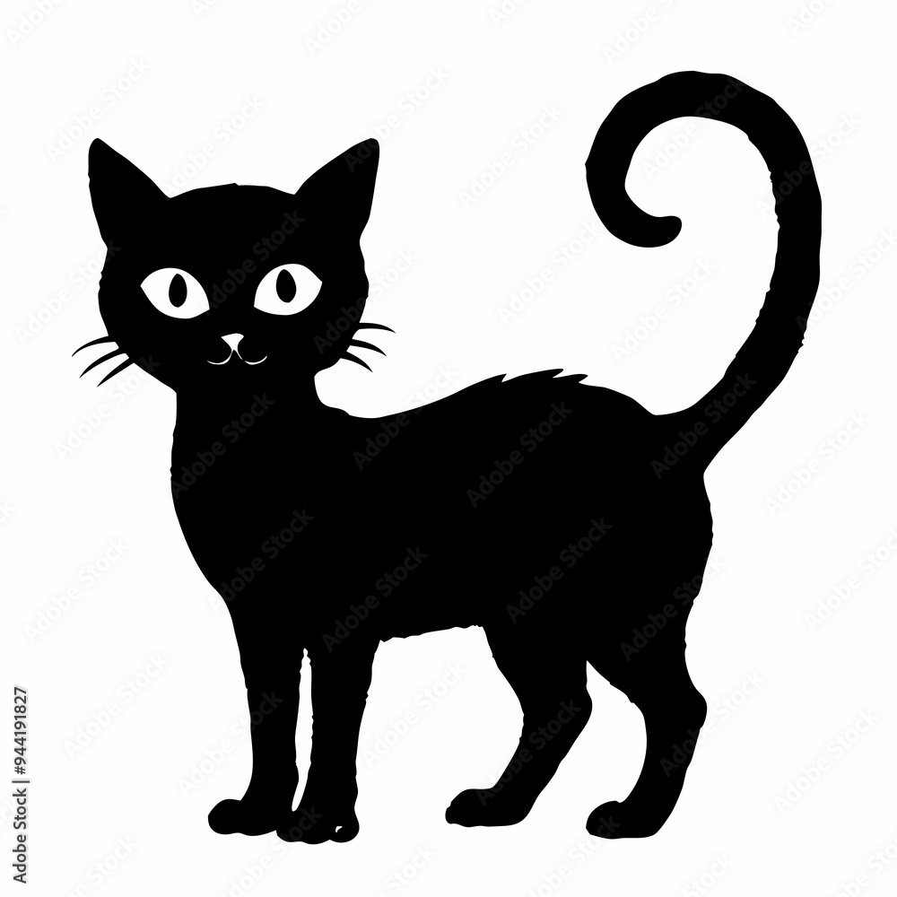 Obraz premium Halloween vector SVG Cut Files for Cricut, Cat Silhouette, Black Cat Svg, Spooky Svg