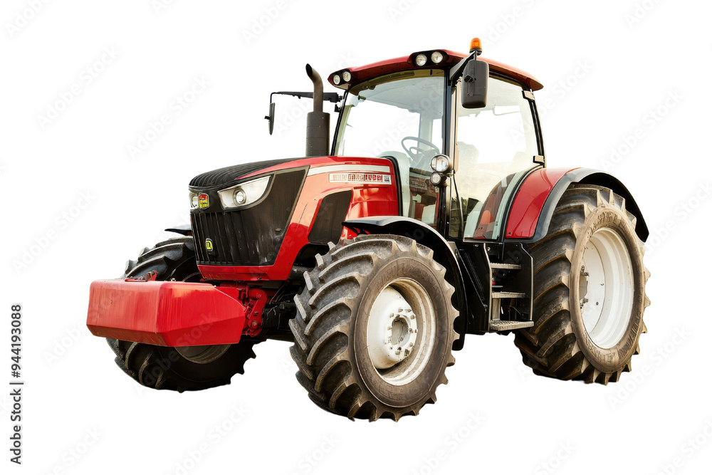 A powerful red tractor designed for agricultural work, showcasing advanced technology and robust features for efficient farming. A powerful red tractor designed for agricultural work, showcasing advanced technology and robust features for efficient farming.
