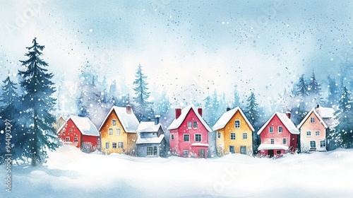 Christmas houses in the forest