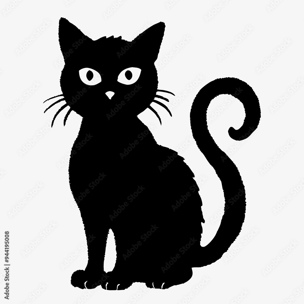 Fototapeta premium Halloween Cat Bundle Cut File, Cat Witch Svg, Clipart, Vector SVG 
