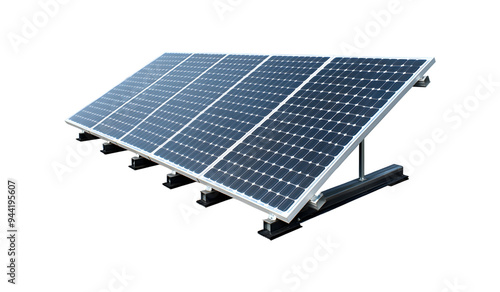 solar panel isolated on transparent background, cut out photo