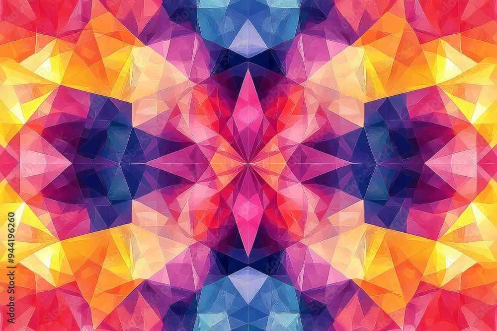 Fototapeta premium Abstract Geometric Pattern with Vibrant Colors created with Generative AI