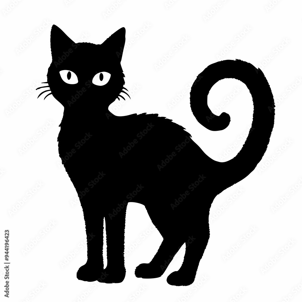 Obraz premium Halloween Cat Bundle Cut File, Cat Witch Svg, Clipart, Vector SVG 