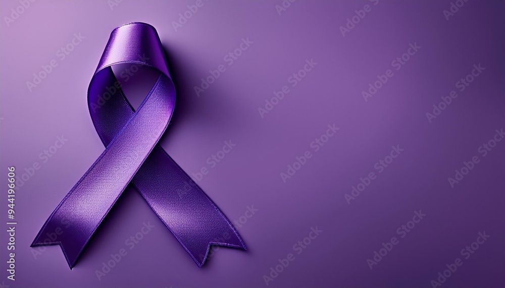 International Epilepsy Day. Purple ribbon on purple background. Alzheimer's disease, Pancreatic cancer, Hodgkin's Lymphoma awareness. World Lupus Day and world cancer. Banner. copyspace International Epilepsy Day. Purple ribbon on purple background. Alzheimer's disease, Pancreatic cancer, Hodgkin's Lymphoma awareness. World Lupus Day and world cancer. Banner. copyspace