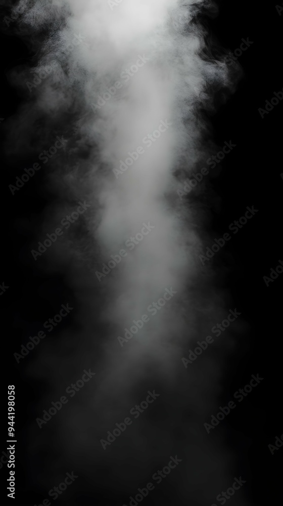 Fog and mist effect on isolated black background for text or space Fog and mist effect on isolated black background for text or space