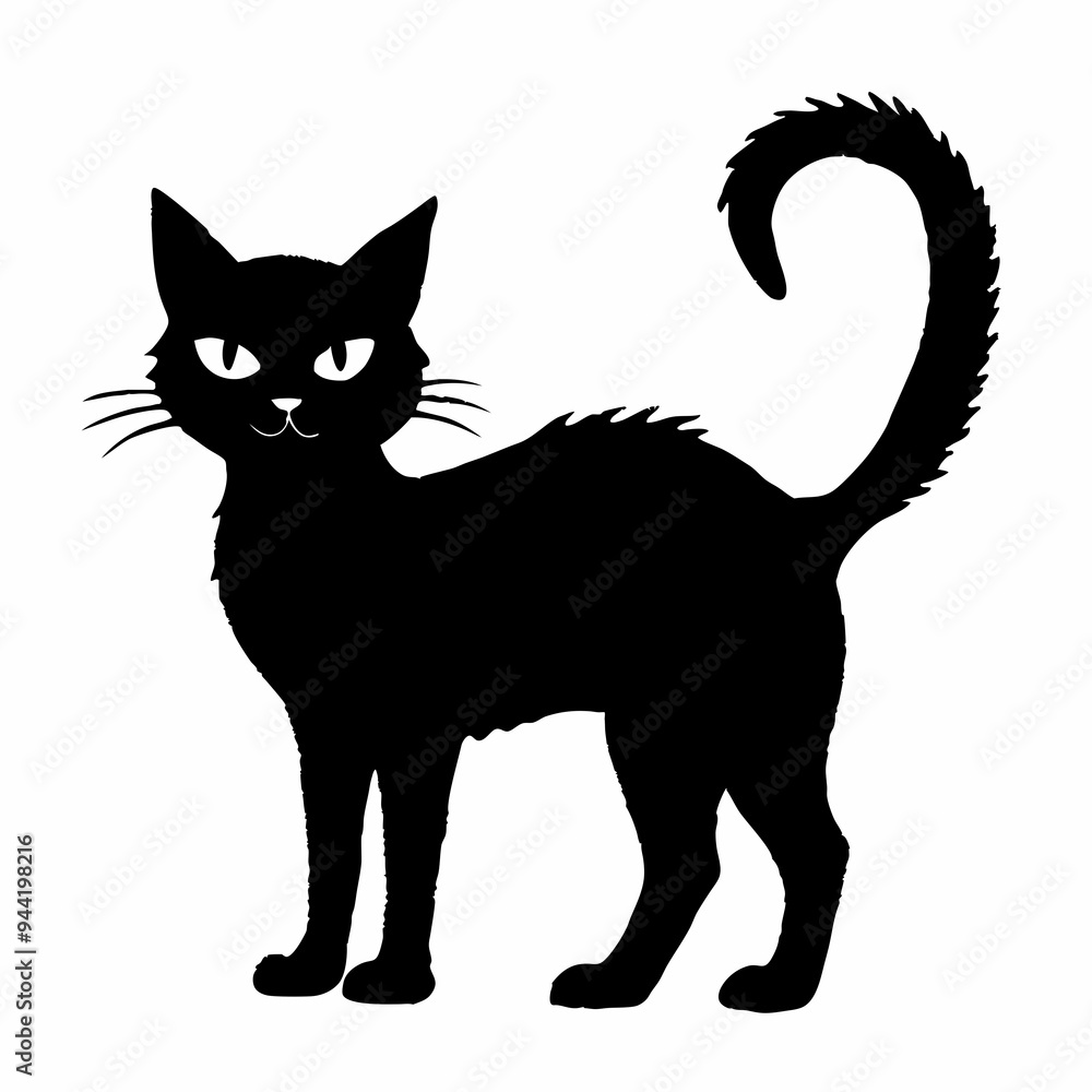 Obraz premium Halloween Cat Bundle Cut File, Cat Witch Svg, Clipart, Vector SVG 