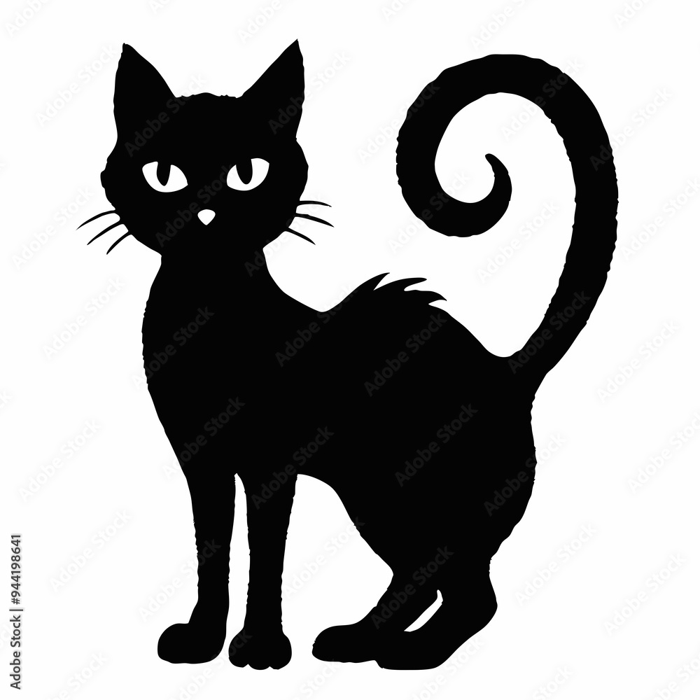 Obraz premium Halloween vector SVG Cut Files for Cricut, Cat Silhouette, Black Cat Svg, Spooky Svg