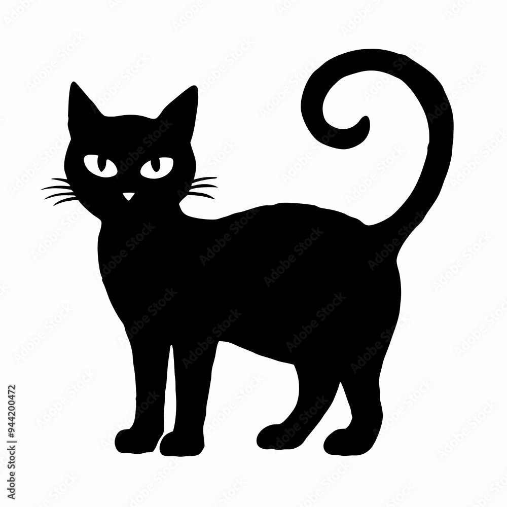 Obraz premium Halloween vector SVG Cut Files for Cricut, Cat Silhouette, Black Cat Svg, Spooky Svg