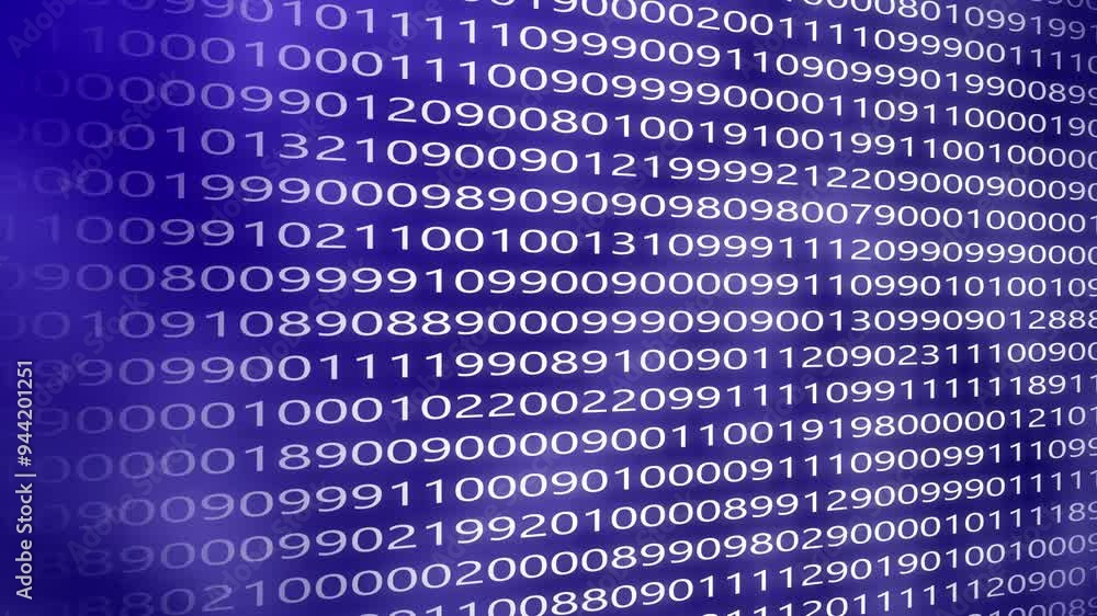 Abstract binary code background digits moving on the screen. Data, code, decryption and encoding concepts. Digital wall background with white numbers. Abstract binary code background digits moving on the screen. Data, code, decryption and encoding concepts. Digital wall background with white numbers.