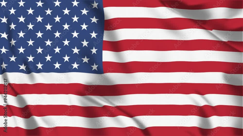 American flag seamless loop animation. The National flag of American is 3d waving American flag seamless loop animation. The National flag of American is 3d waving