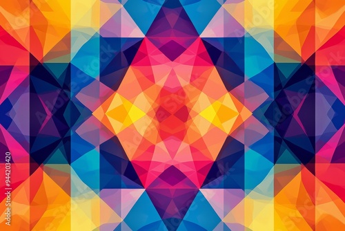Abstract Geometric Pattern with Vibrant Colors created with Generative AI