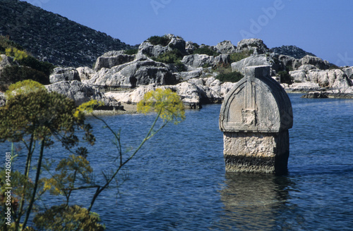 Sunken ruins in Kekova island of ancient Lycian town, antalya, Turkey