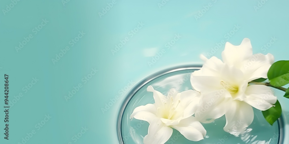 Obraz premium gardenia flowers in water decoration bloom plants background