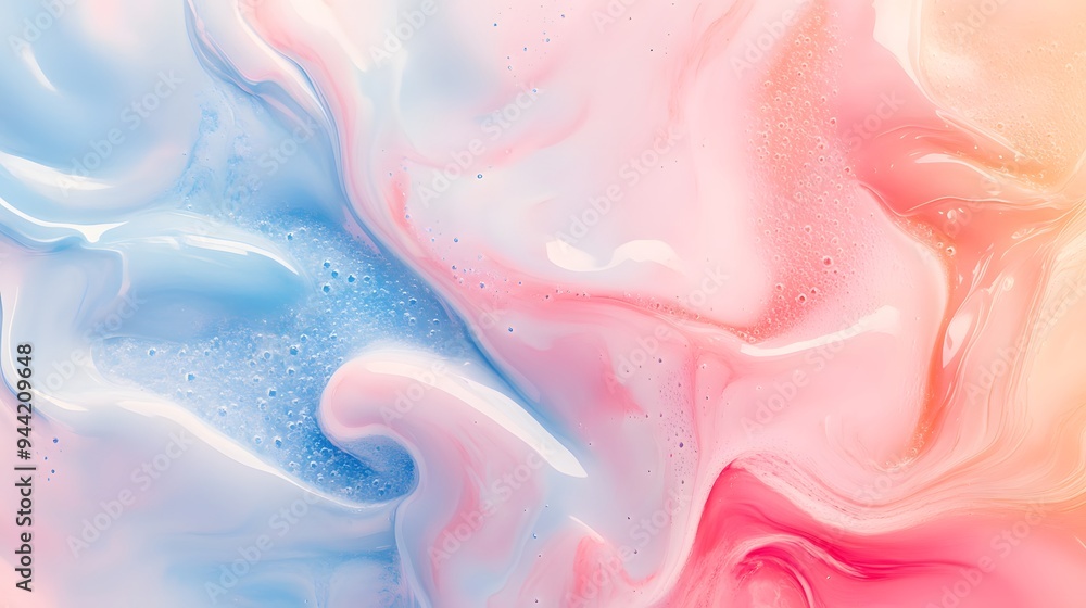 Fototapeta premium A colorful abstract background with a mix of pastel hues including pink white and blue with soft textures and gentle transitions