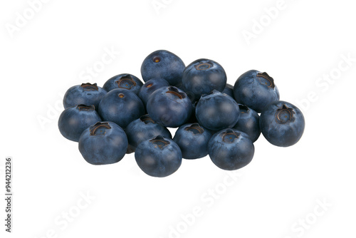 Bunch of fresh blueberries on a transparent background