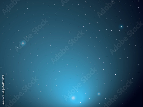 Night shining starry sky. Aurora borealis