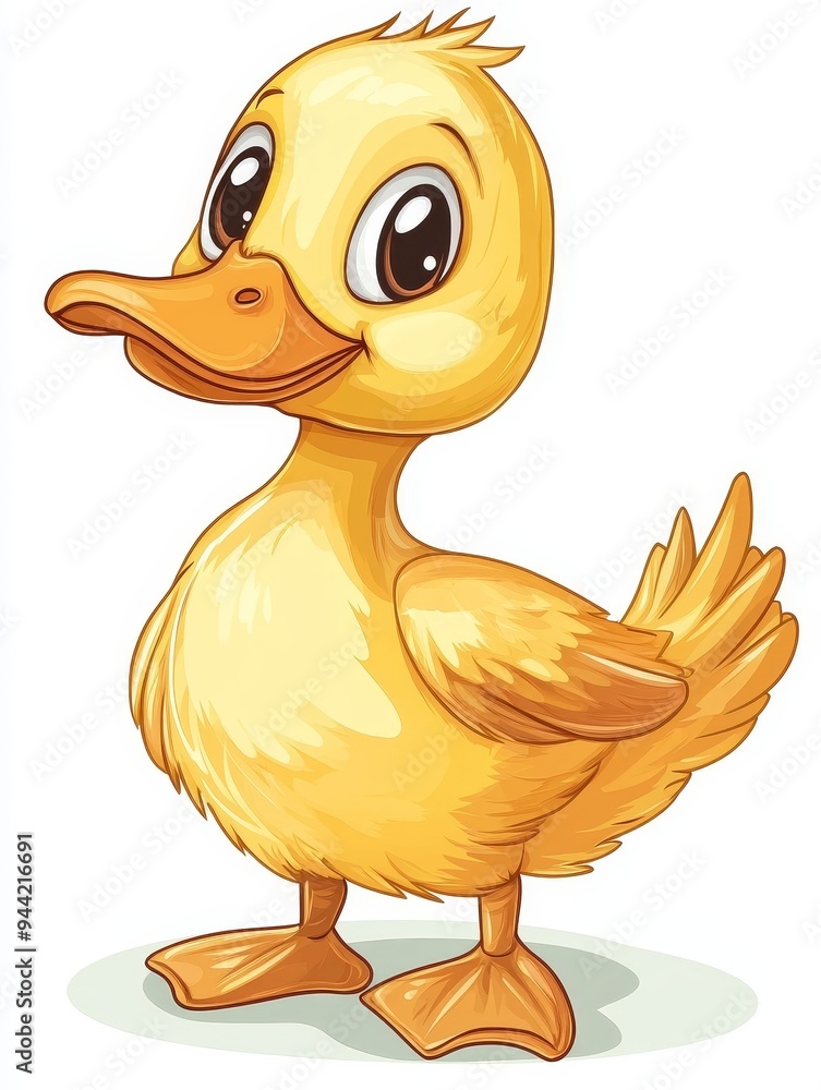 Fototapeta premium Cute Yellow Duckling Illustration