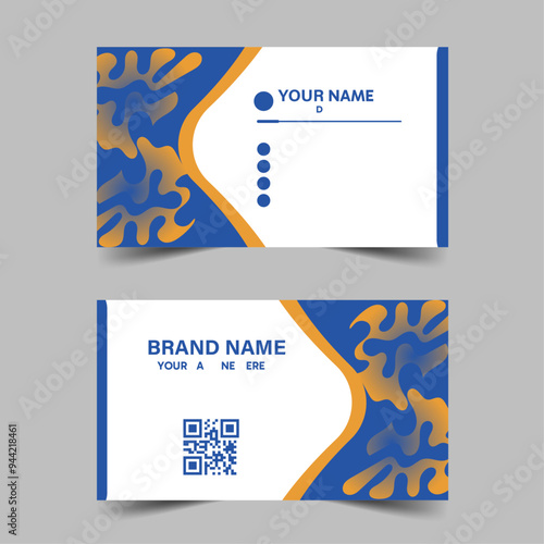 Pattern visiting card template , yellow and blue colour pattern business card layout, vector illustrator , simple design. modern and creative design