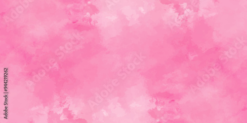 Abstract pink Wall Texture with Watercolor Brush Strokes. Soft pink pastel watercolor background.  party invitation, packaging, surface design. Grunge and textured banner with free copy space.