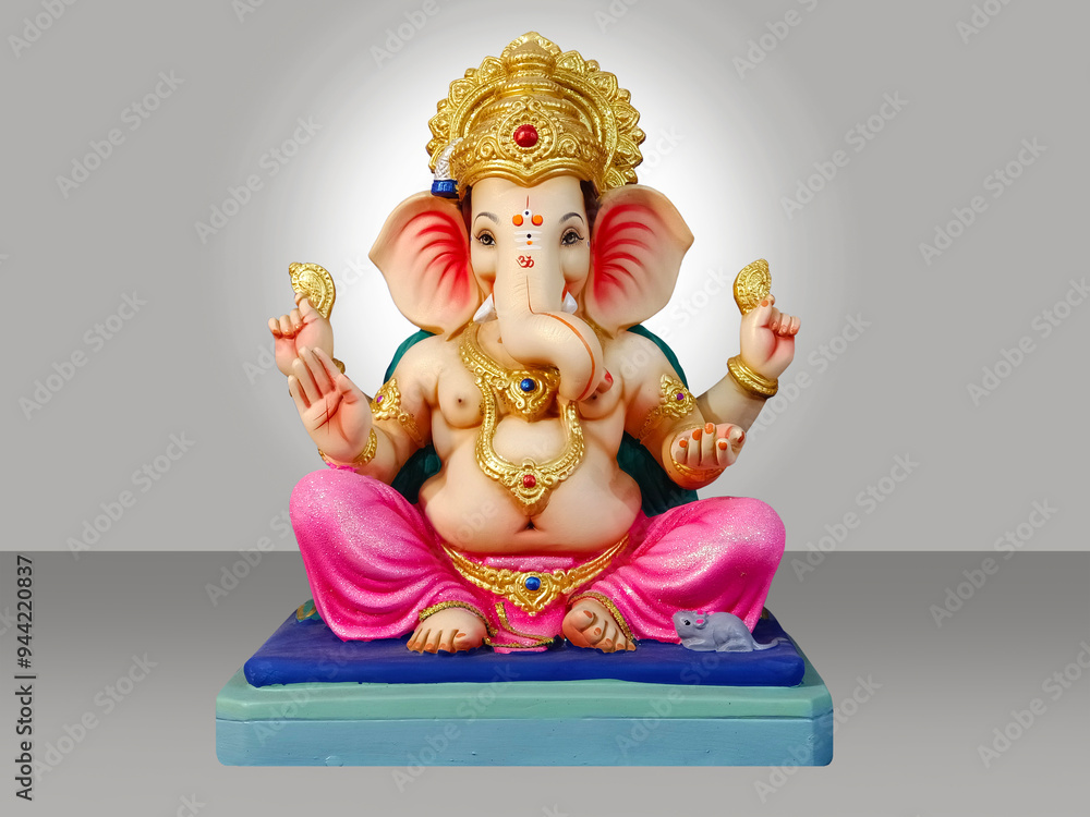 Photograph of Lord ganapati Idol, Happy Ganesh Chaturthi , Ganpati cutout on beautiful Background.