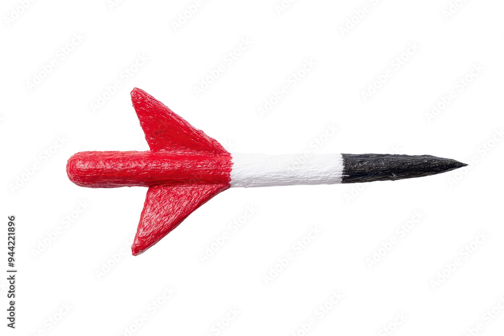 A vibrant red and white dart on a black background, perfect for illustrations related to games, sports, or competitions isolate on transparency background A vibrant red and white dart on a black background, perfect for illustrations related to games, sports, or competitions isolate on transparency background