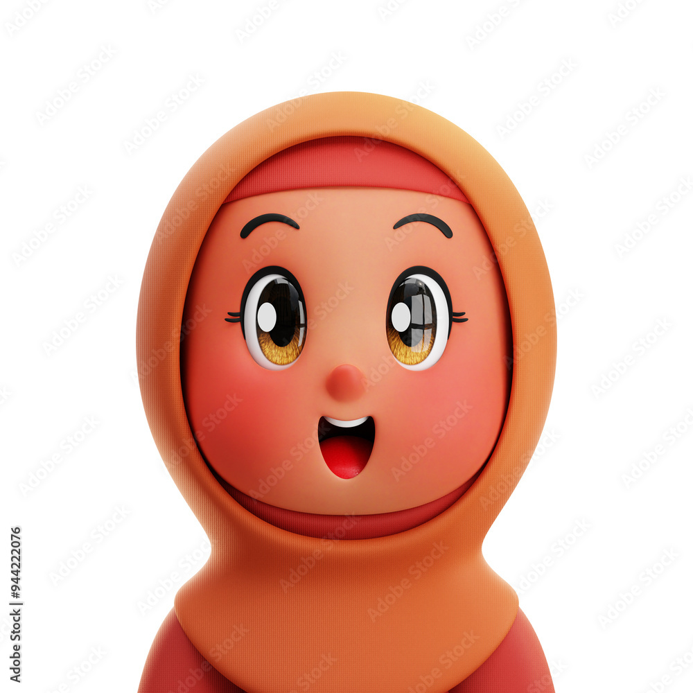 Fototapeta premium 3D Girl Avatar Character Illustration