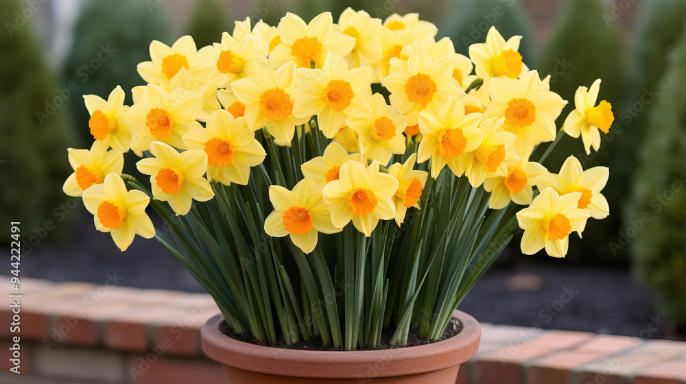 Vibrant Yellow Daffodils in Bloom: A Springtime Delight