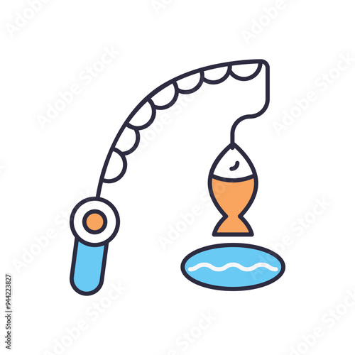 Ice Fishing vector icon