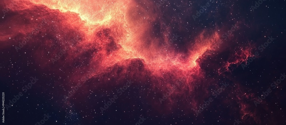 3D cartoon depiction of a nebula with a cluster of stars in deep space Science fiction artwork 3D cartoon depiction of a nebula with a cluster of stars in deep space Science fiction artwork