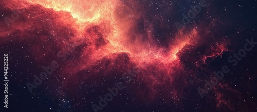 3D cartoon depiction of a nebula with a cluster of stars in deep space Science fiction artwork