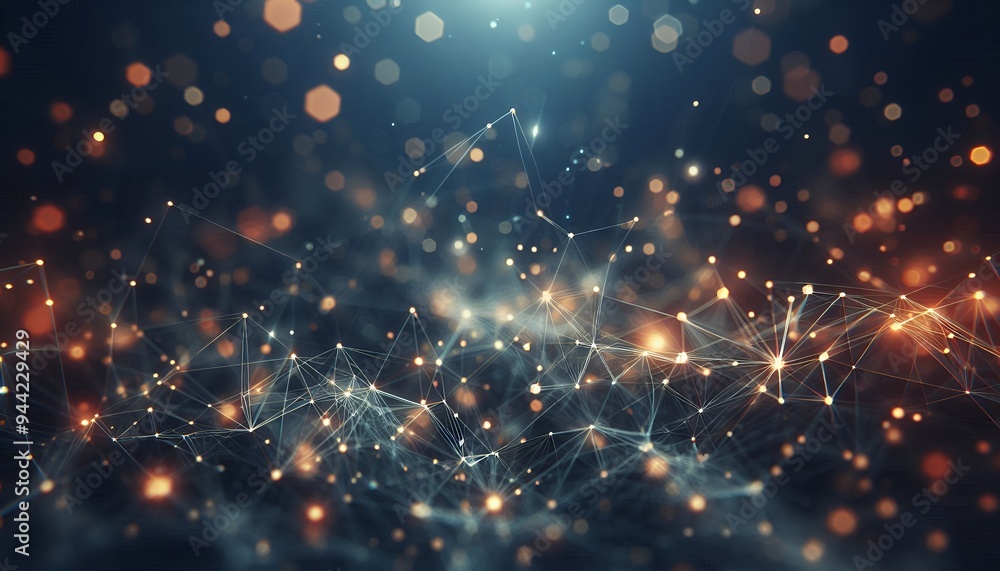 Fototapeta premium Abstract digital background of points and lines with glowing plexus