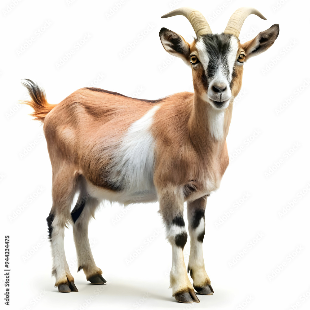 Obraz premium goat standing up isolated on a-white background