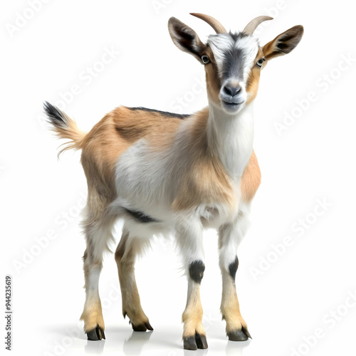 goat standing up isolated on a-white background