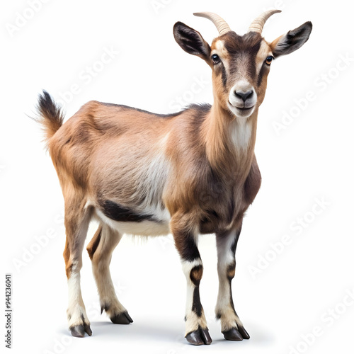 goat standing up isolated on a-white background