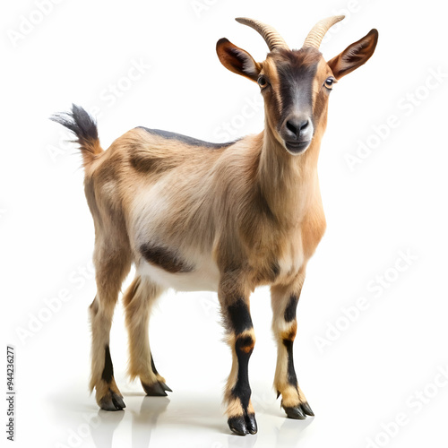 goat standing up isolated on a-white background