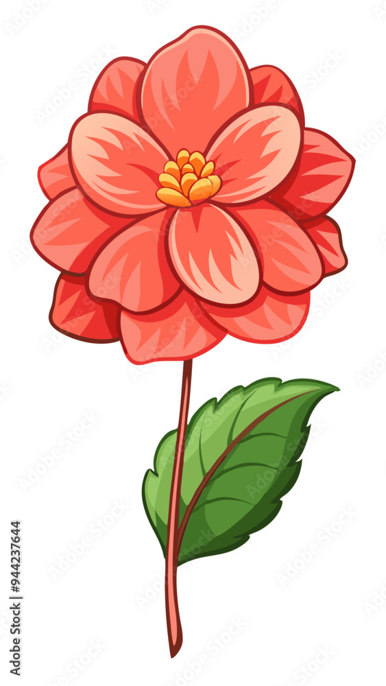 Obraz premium Vibrant Pink Geranium Flowers with Lush Green Leaves Illustration - vector illustration of vibrant geranium flowers with leaves. Perfect botanical design for nature-themed projects, floral decorations
