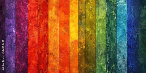 rainbow colored stripes of wood, textured background