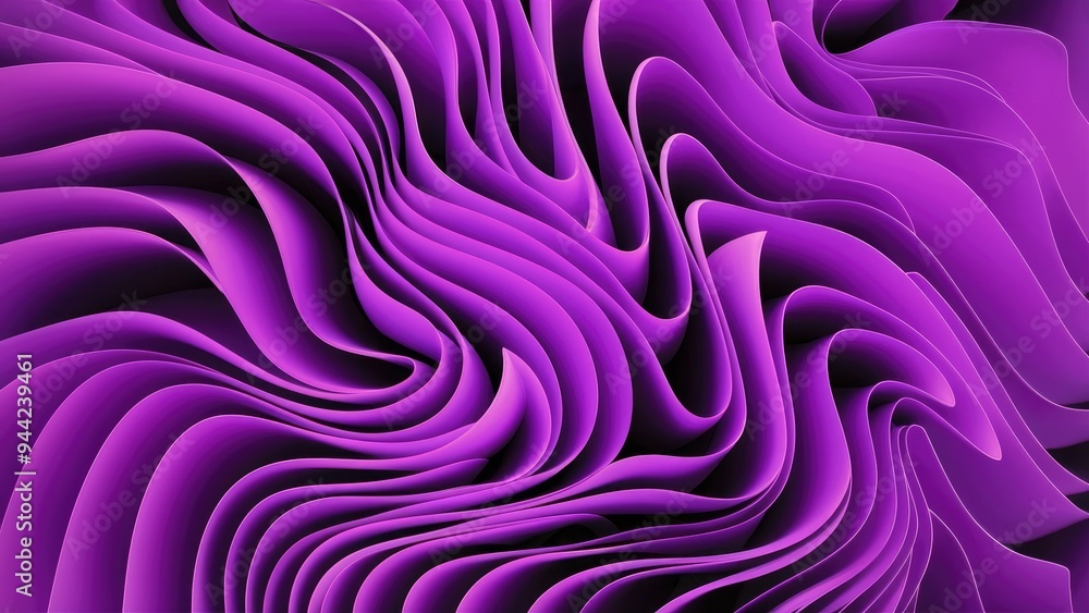 Obraz premium Dynamic Wavy Abstract Background in Vibrant Violet