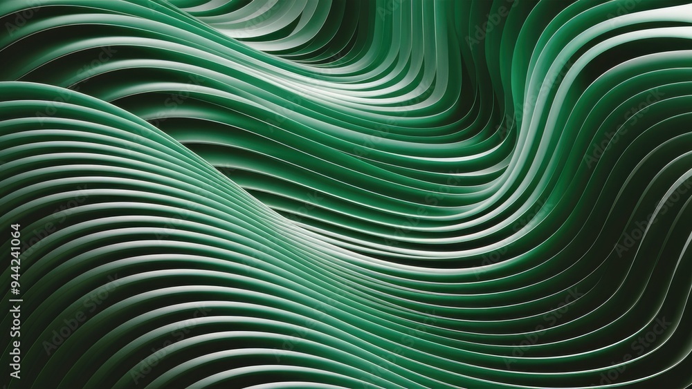 Elegant Abstract Green and White Wave Pattern - Flowing Lines for a ...