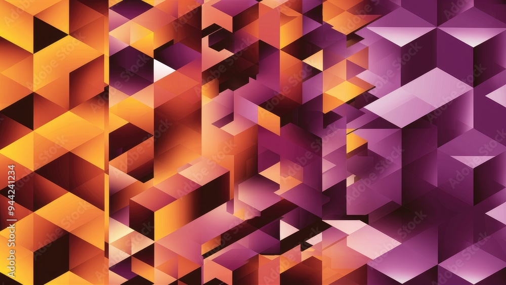 Elegant Modern 3D Abstract Background Featuring Orange and Purple Cubes - High Quality Illustration Elegant Modern 3D Abstract Background Featuring Orange and Purple Cubes - High Quality Illustration